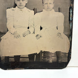 Two Girls in White, Intense and Otherworldly Feeling Antique Quarterplate Tintype