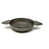 C. 1700 French Pewter Porringer with Heart Handles and Monograms