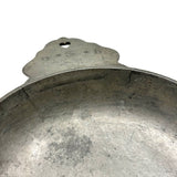 C. 1700 French Pewter Porringer with Heart Handles and Monograms