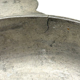 C. 1700 French Pewter Porringer with Heart Handles and Monograms