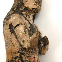 Diminuitive Early Spanish Colonial Polychrome Carving of Anima Sola with Scapular