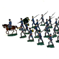 1880s Ernst Heinrichsen German Painted Lead Soldiers Set with Original Box Lid