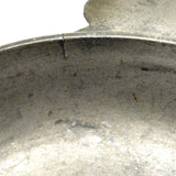 C. 1700 French Pewter Porringer with Heart Handles and Monograms