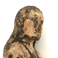 Diminuitive Early Spanish Colonial Polychrome Carving of Anima Sola with Scapular