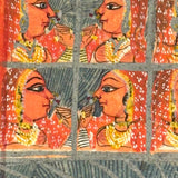 Smoking Hookah, Many Faces, Regal Couple: Antique Double-sided Indian Manuscript Page