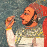 Smoking Hookah, Many Faces, Regal Couple: Antique Double-sided Indian Manuscript Page
