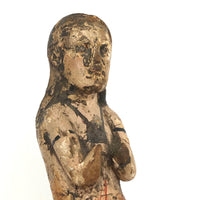 Diminuitive Early Spanish Colonial Polychrome Carving of Anima Sola with Scapular