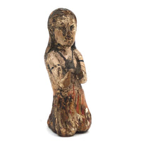 Diminuitive Early Spanish Colonial Polychrome Carving of Anima Sola with Scapular