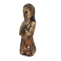 Diminuitive Early Spanish Colonial Polychrome Carving of Anima Sola with Scapular
