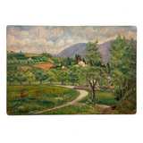 Lush Green Valley: Meticulously Painted, Very Charming c. 1920s-40s Oil on Board Vermont Landscape