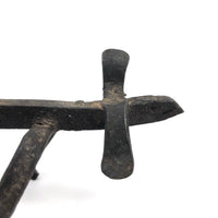Old Hand-wrought Iron Folk Art Dog with Corkscrew Tail