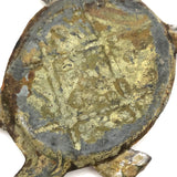 Group of Three Little Squished Painted Tin Toys: Turtles and a Frog