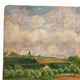 Lush Green Valley: Meticulously Painted, Very Charming c. 1920s-40s Oil on Board Vermont Landscape