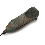 SOLD Carved Figure in Wood and Leather Boat or Sled, Antique Folk Art Carving
