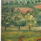 Lush Green Valley: Meticulously Painted, Very Charming c. 1920s-40s Oil on Board Vermont Landscape