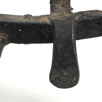 Old Hand-wrought Iron Folk Art Dog with Corkscrew Tail