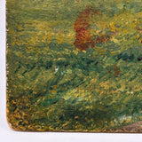 Lush Green Valley: Meticulously Painted, Very Charming c. 1920s-40s Oil on Board Vermont Landscape