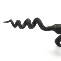Old Hand-wrought Iron Folk Art Dog with Corkscrew Tail