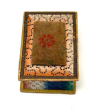 Mid 19th Century American Sewing Box in Best Paper with Stencil Painted Velvet Pin Cushion