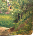 Lush Green Valley: Meticulously Painted, Very Charming c. 1920s-40s Oil on Board Vermont Landscape