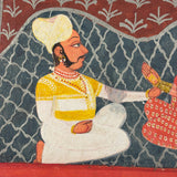 Smoking Hookah, Many Faces, Regal Couple: Antique Double-sided Indian Manuscript Page