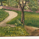 Lush Green Valley: Meticulously Painted, Very Charming c. 1920s-40s Oil on Board Vermont Landscape
