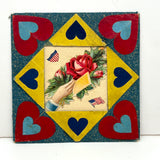 John H. Weaver's Folded Paper Frame with Cut Out Hearts and Diecut (Useable as Frame))