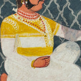 Smoking Hookah, Many Faces, Regal Couple: Antique Double-sided Indian Manuscript Page