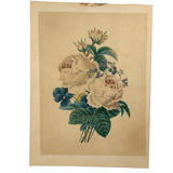 Fine 19th C. Watercolor of Rose and Pansy Bouquet