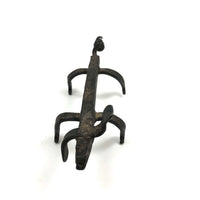 Old Hand-wrought Iron Folk Art Dog with Corkscrew Tail