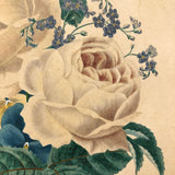 Fine 19th C. Watercolor of Rose and Pansy Bouquet