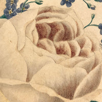 Fine 19th C. Watercolor of Rose and Pansy Bouquet