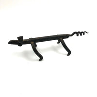 Old Hand-wrought Iron Folk Art Dog with Corkscrew Tail