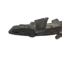 Old Hand-wrought Iron Folk Art Dog with Corkscrew Tail