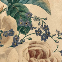 Fine 19th C. Watercolor of Rose and Pansy Bouquet