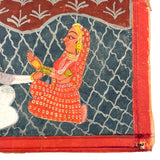 Smoking Hookah, Many Faces, Regal Couple: Antique Double-sided Indian Manuscript Page