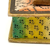 Mid 19th Century American Sewing Box in Best Paper with Stencil Painted Velvet Pin Cushion