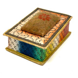 Mid 19th Century American Sewing Box in Best Paper with Stencil Painted Velvet Pin Cushion