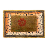 Mid 19th Century American Sewing Box in Best Paper with Stencil Painted Velvet Pin Cushion