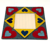 John H. Weaver's Folded Paper Frame with Cut Out Hearts and Diecut (Useable as Frame))