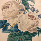 Fine 19th C. Watercolor of Rose and Pansy Bouquet