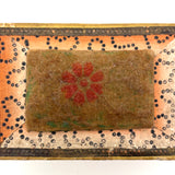 Mid 19th Century American Sewing Box in Best Paper with Stencil Painted Velvet Pin Cushion