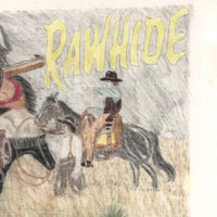 Pure Americana, Hand-drawn Folk Art Homage to Doc Holliday on Handkerchief, Framed as Found
