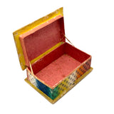 Mid 19th Century American Sewing Box in Best Paper with Stencil Painted Velvet Pin Cushion