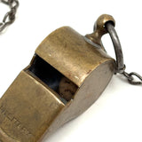 WW1 Era Brass Military Whistle on Original Chain