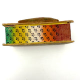 Mid 19th Century American Sewing Box in Best Paper with Stencil Painted Velvet Pin Cushion