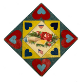 John H. Weaver's Folded Paper Frame with Cut Out Hearts and Diecut (Useable as Frame))