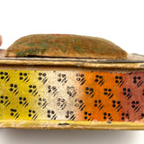 Mid 19th Century American Sewing Box in Best Paper with Stencil Painted Velvet Pin Cushion