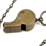 WW1 Era Brass Military Whistle on Original Chain