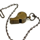 WW1 Era Brass Military Whistle on Original Chain